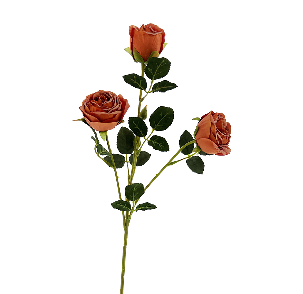 ROSE SPRAY BURNT ORANGE 61cm /12 - Casa Verde